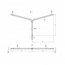 Консольный кронштейн двухрожковый К3-2,5-2,0-1-1